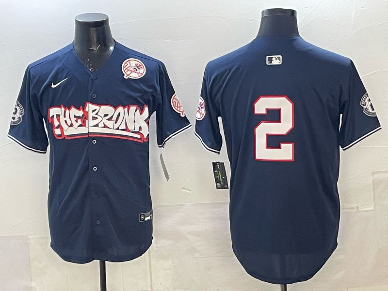 Men 2025 New York Yankees #2 Jeter Blue 4th generations Joint Name Nike MLB Jersey style 05->new york yankees->MLB Jersey